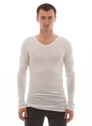 100% Bamboo Men’s Long Sleeve Deep V-Neck