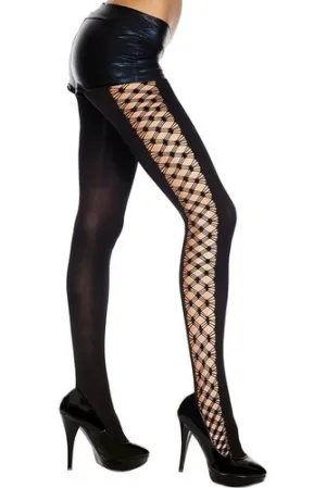 5811 Multi strand diamond net sides spandex opaque tights