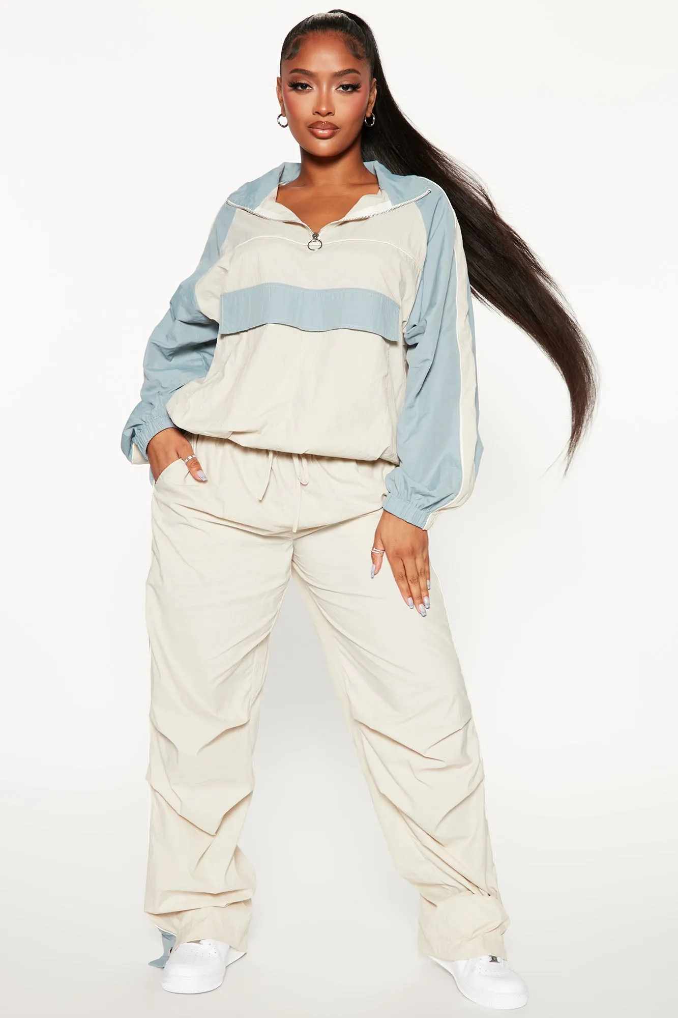 Act Chill Windbreaker Pant Set - Cream/combo