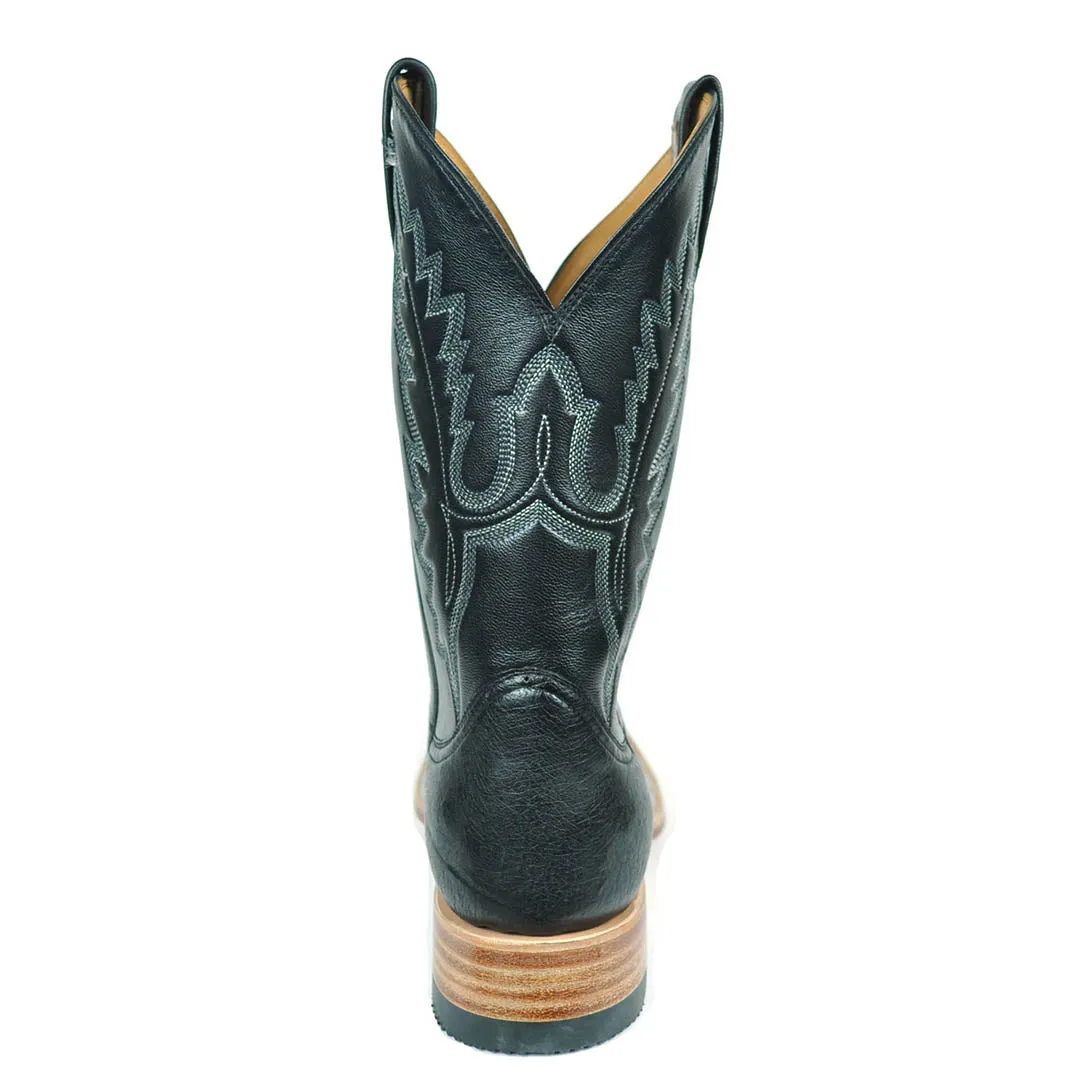 Arroyo Smooth Ostrich Stockman Square Toe Boot - Black