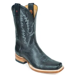 Arroyo Smooth Ostrich Stockman Square Toe Boot - Black