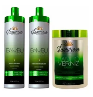 Bamboo Varnish Bath Moisturizing Treatment Hair Kit 3x1L - Glamurosa Cosmetics