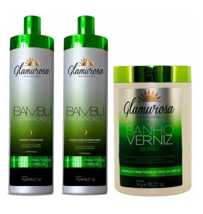 Bamboo Varnish Bath Moisturizing Treatment Hair Kit 3x1L - Glamurosa Cosmetics