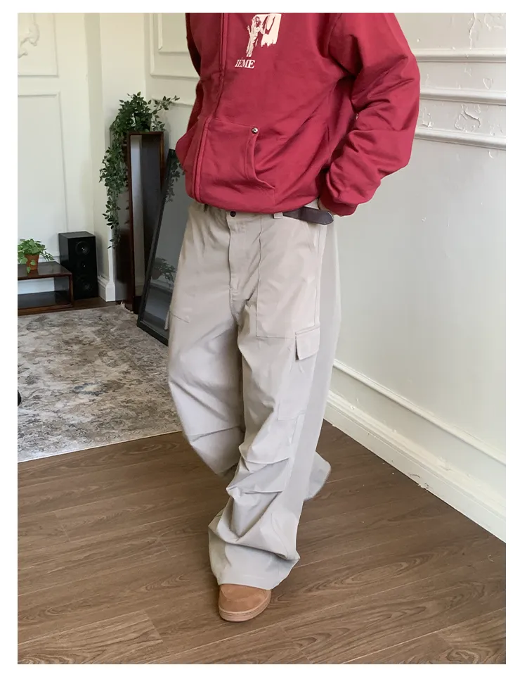 Basic wide-leg casual pants