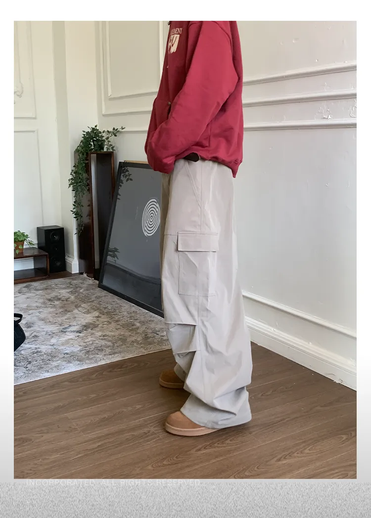 Basic wide-leg casual pants