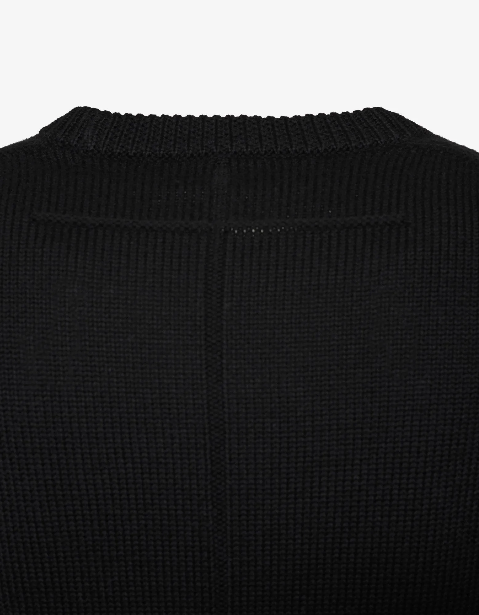 Black Logo Panel Thick Wool Sweater