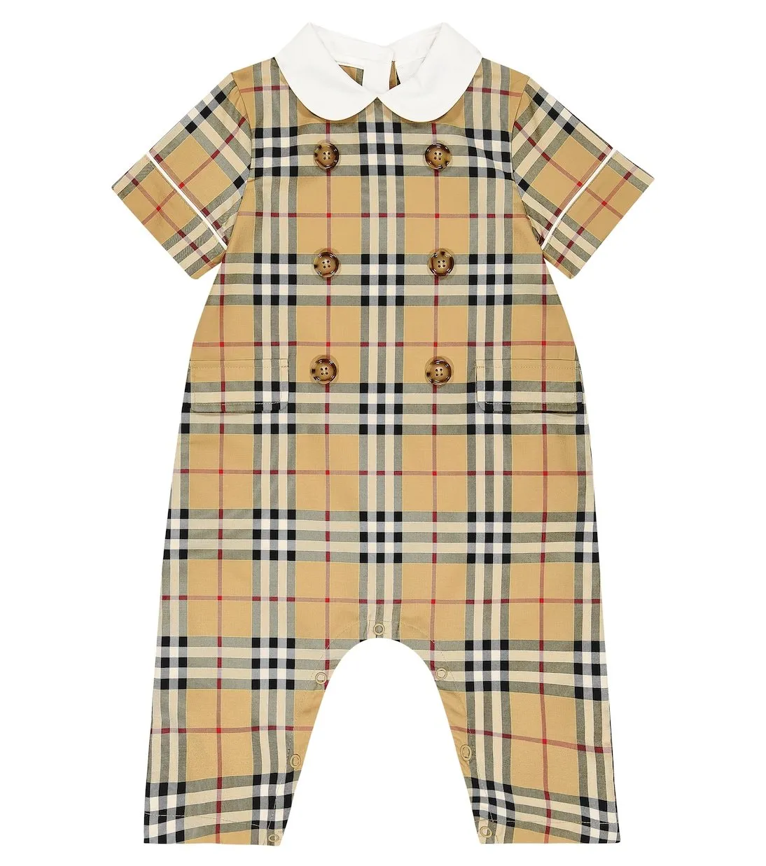 Burberry Kids Cotton Blend Baby Onesie, Multicolor