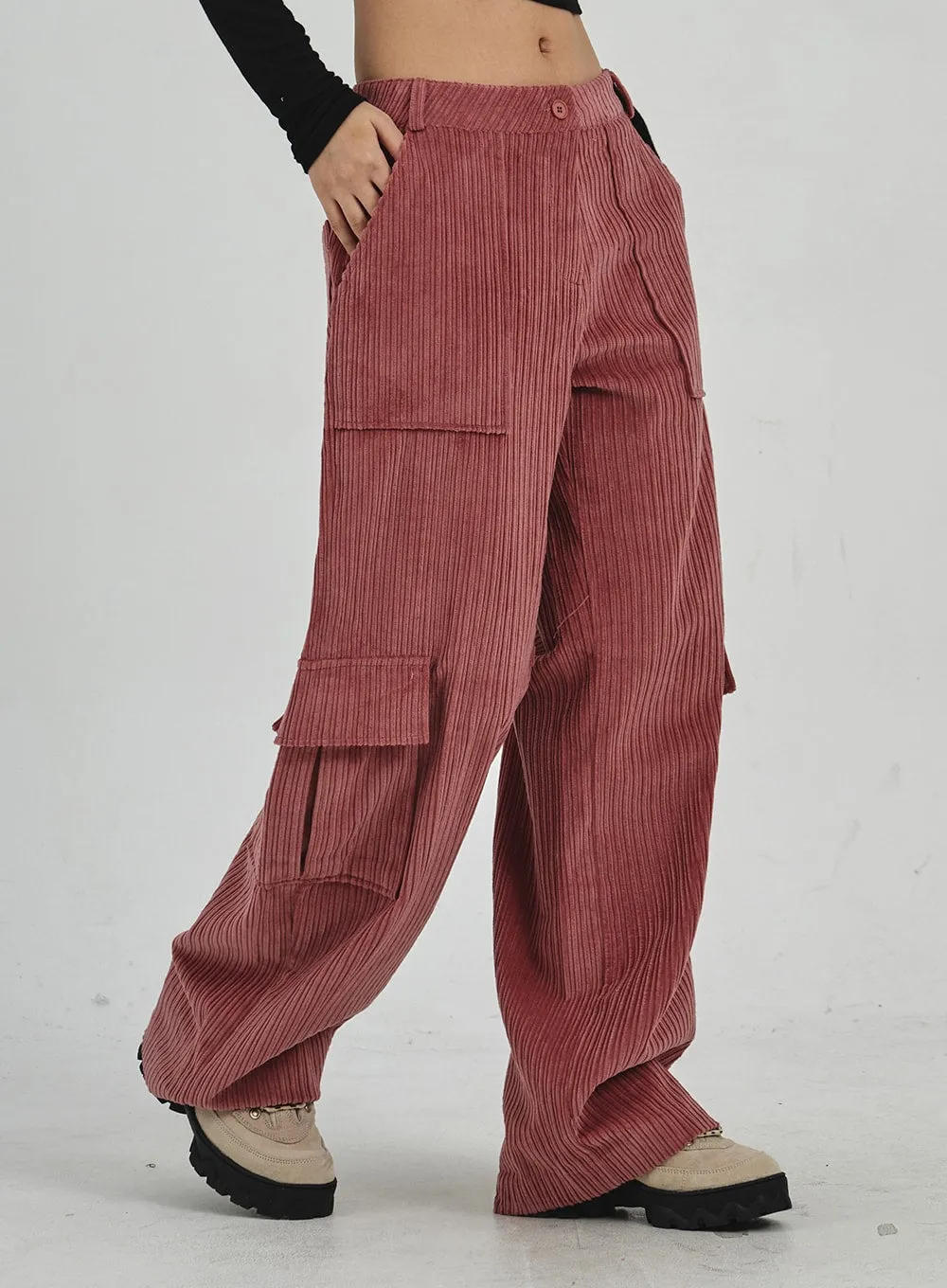 Corduroy Cargo Wide Pants CN30