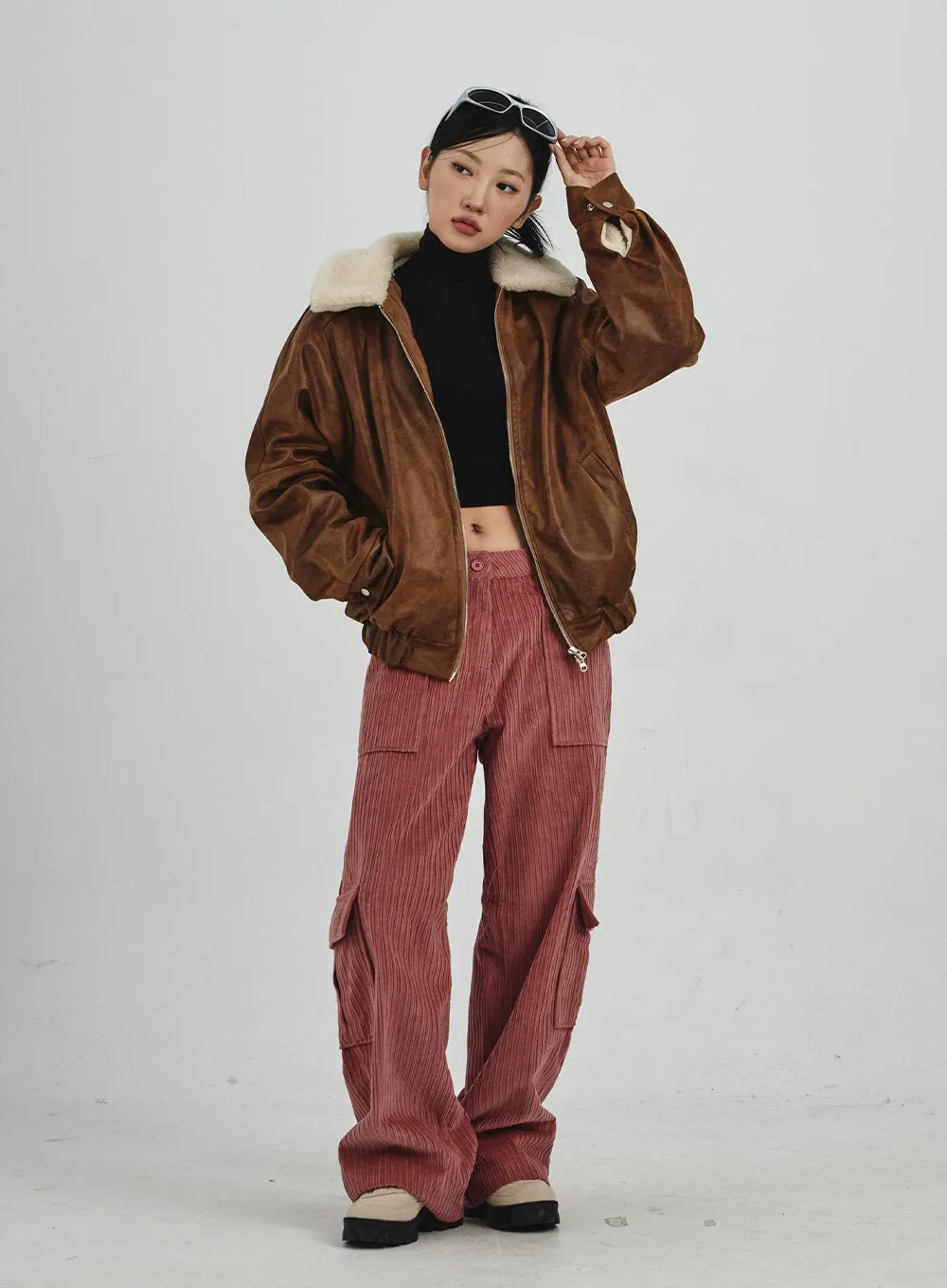 Corduroy Cargo Wide Pants CN30