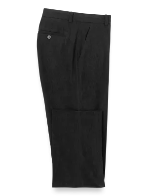 Corduroy Flat Front Pants - Black