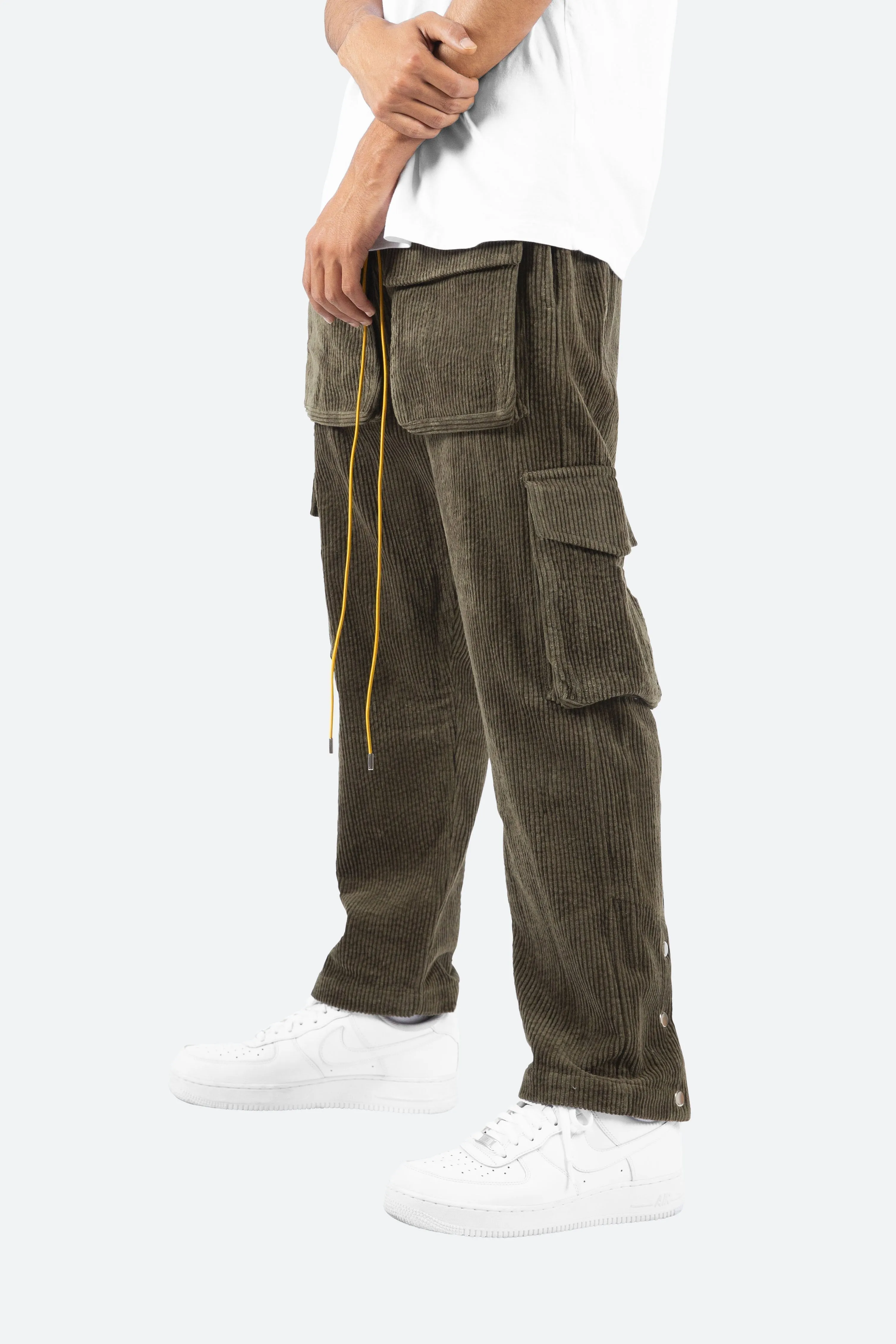 Corduroy Snap II Cargo Pants - Olive