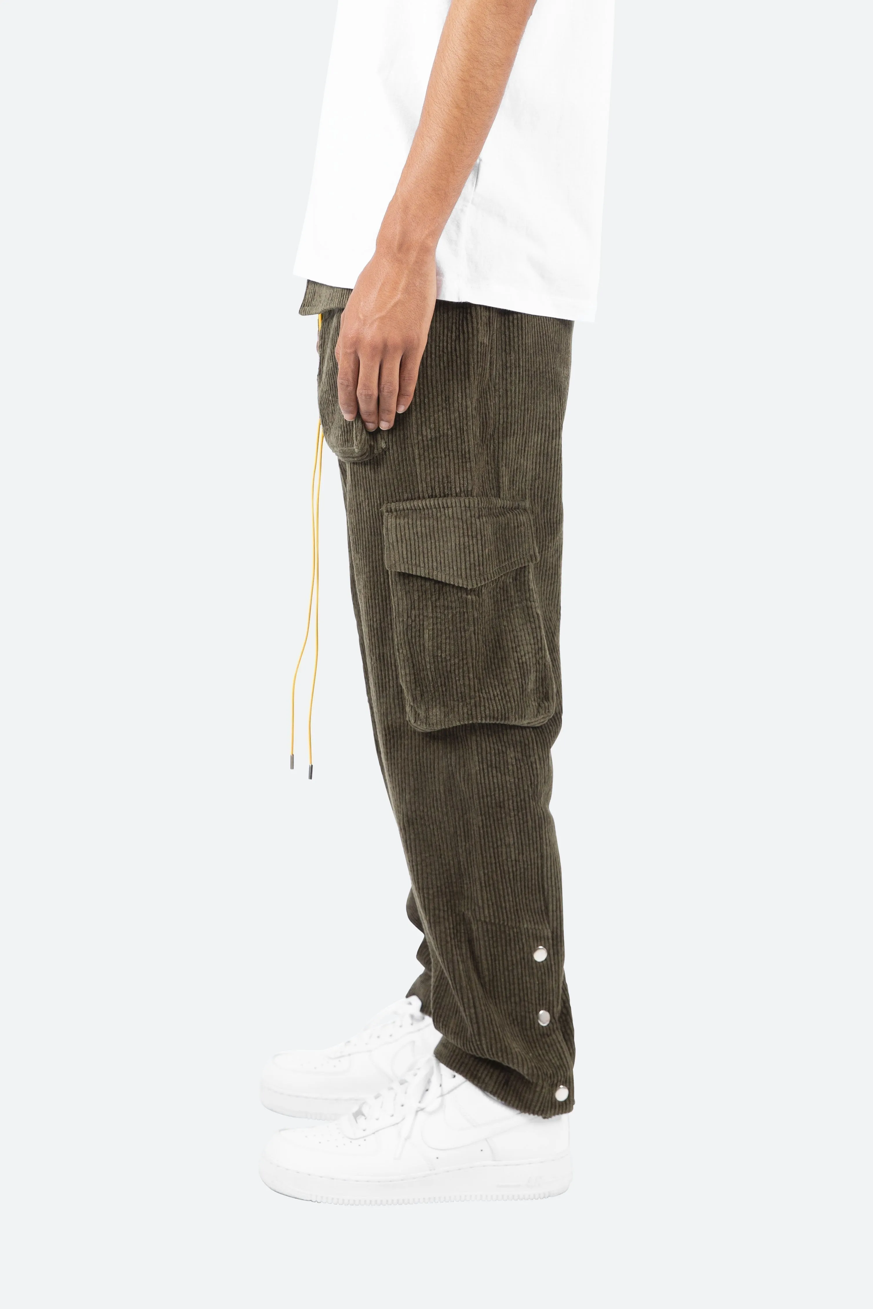 Corduroy Snap II Cargo Pants - Olive