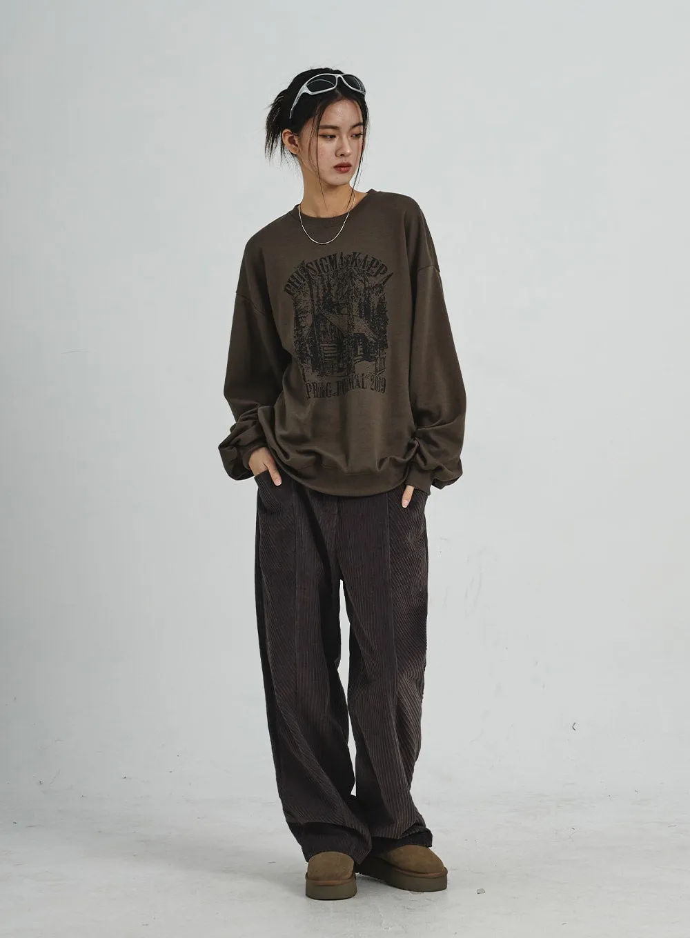 Corduroy Wide Pants CD07