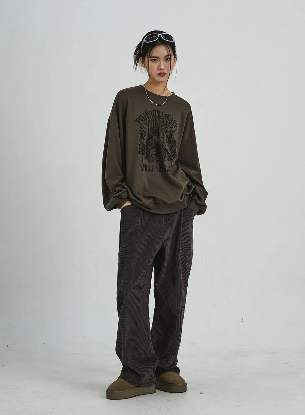 Corduroy Wide Pants CD07