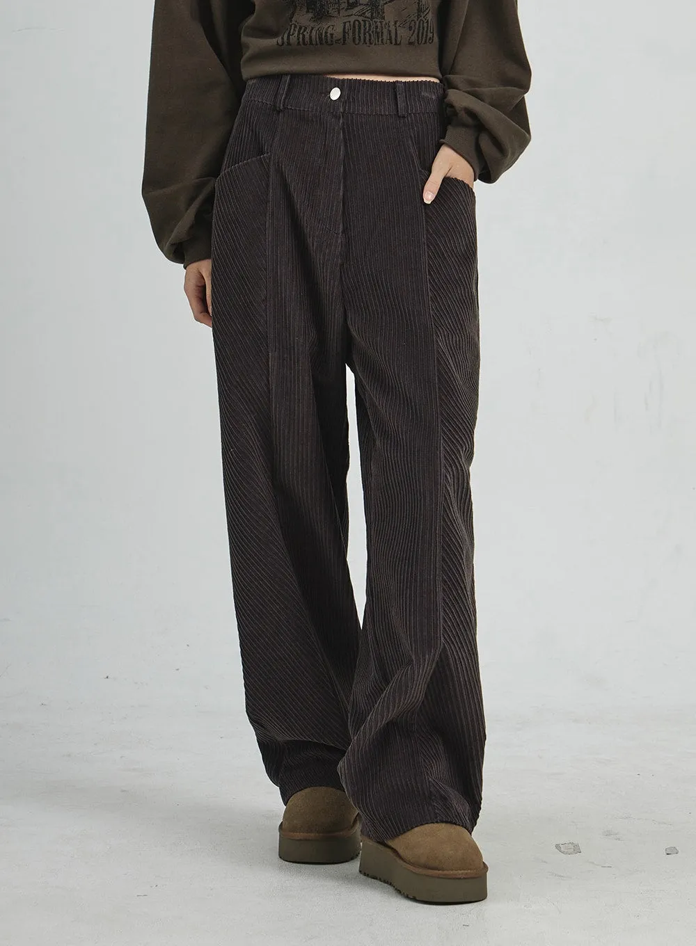 Corduroy Wide Pants CD07