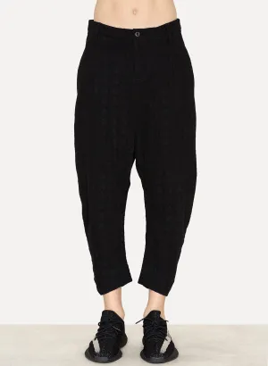 Croc Wool Jacquard Curved Leg Pant