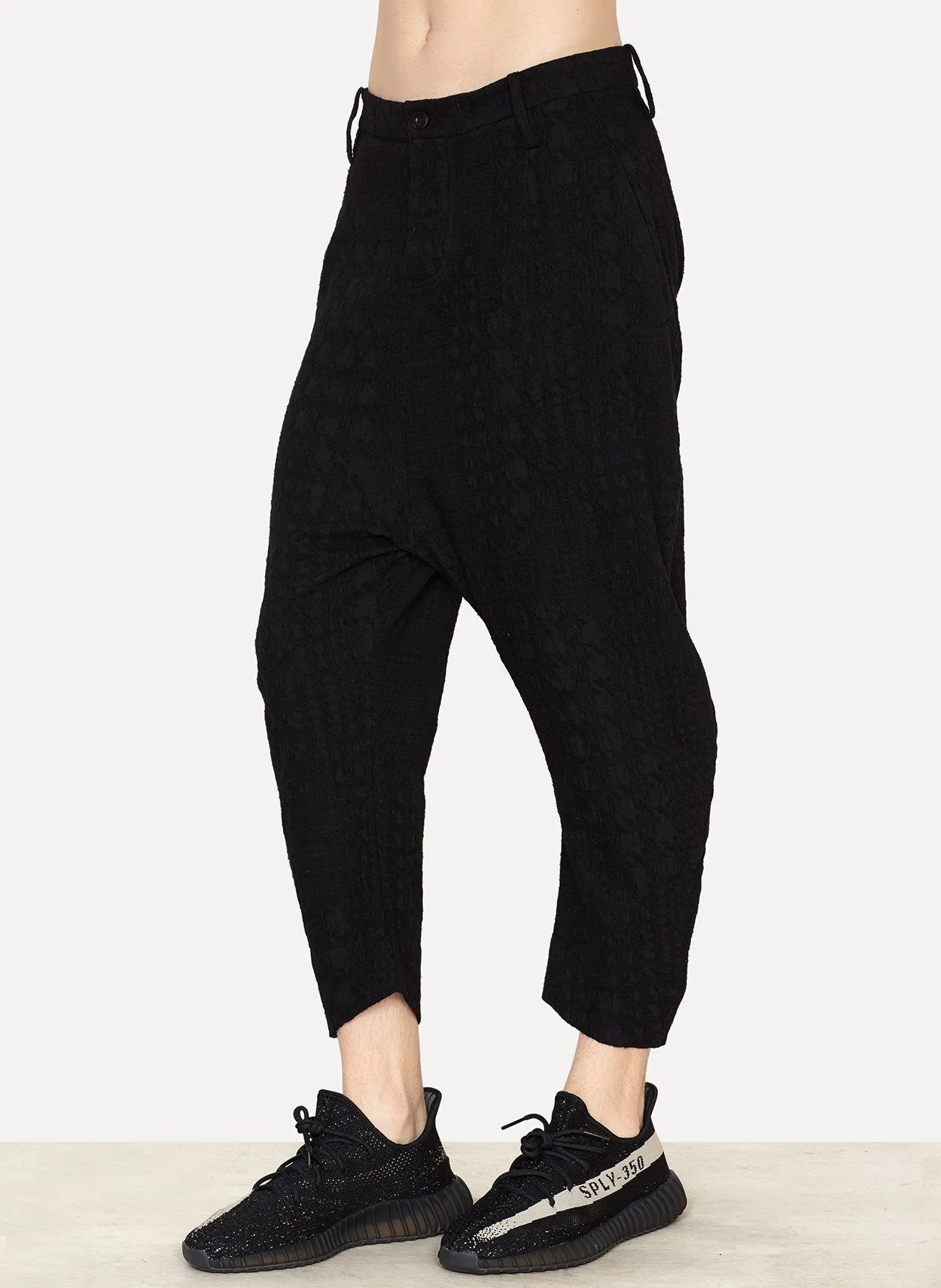 Croc Wool Jacquard Curved Leg Pant