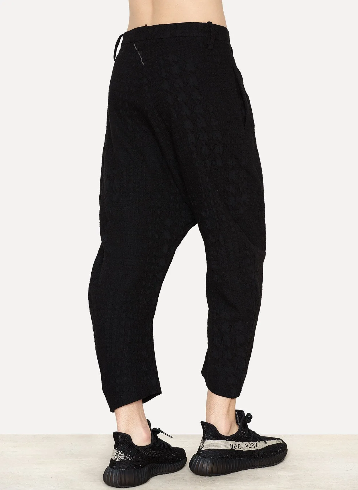 Croc Wool Jacquard Curved Leg Pant