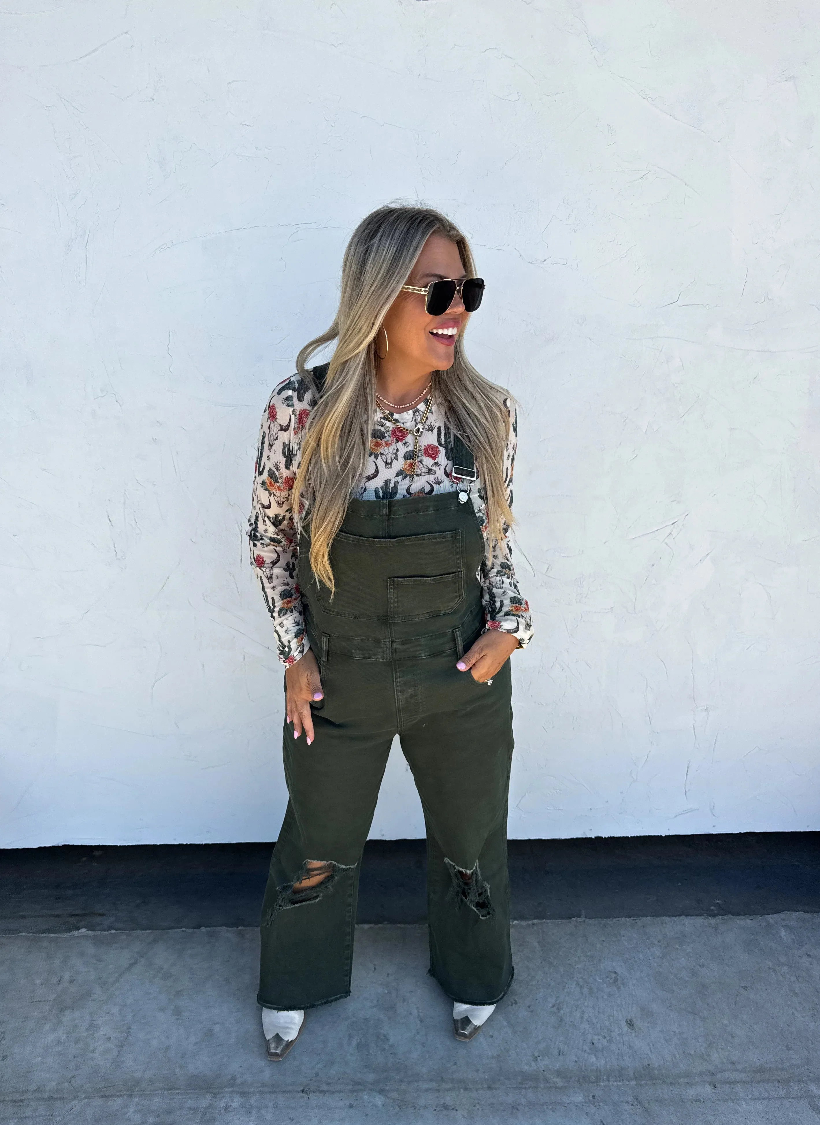 Dahlia Crop Overalls - Olive {Pre-Order}