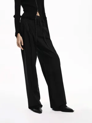 Double Waist Wool Pants