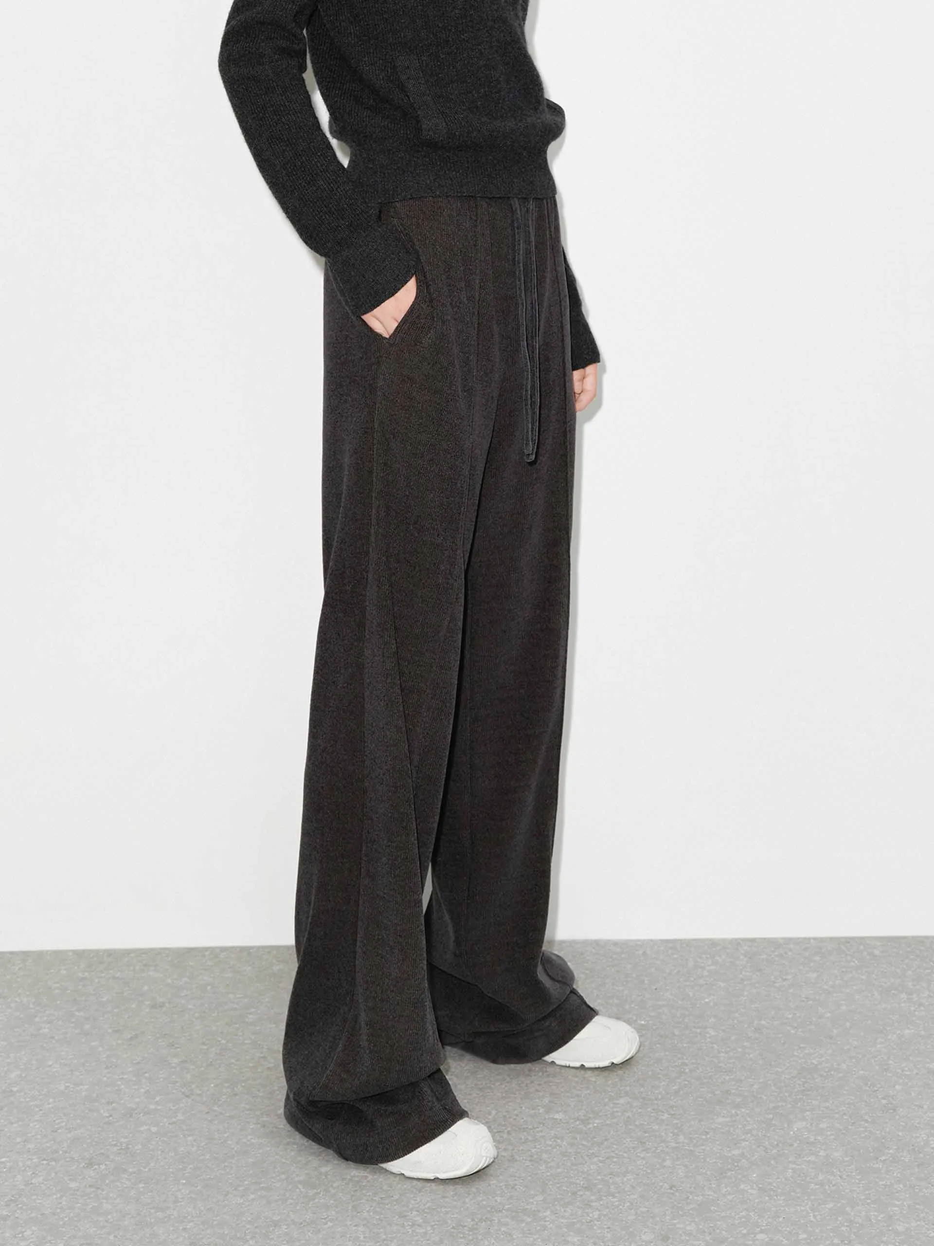 Front Seams Corduroy Pants