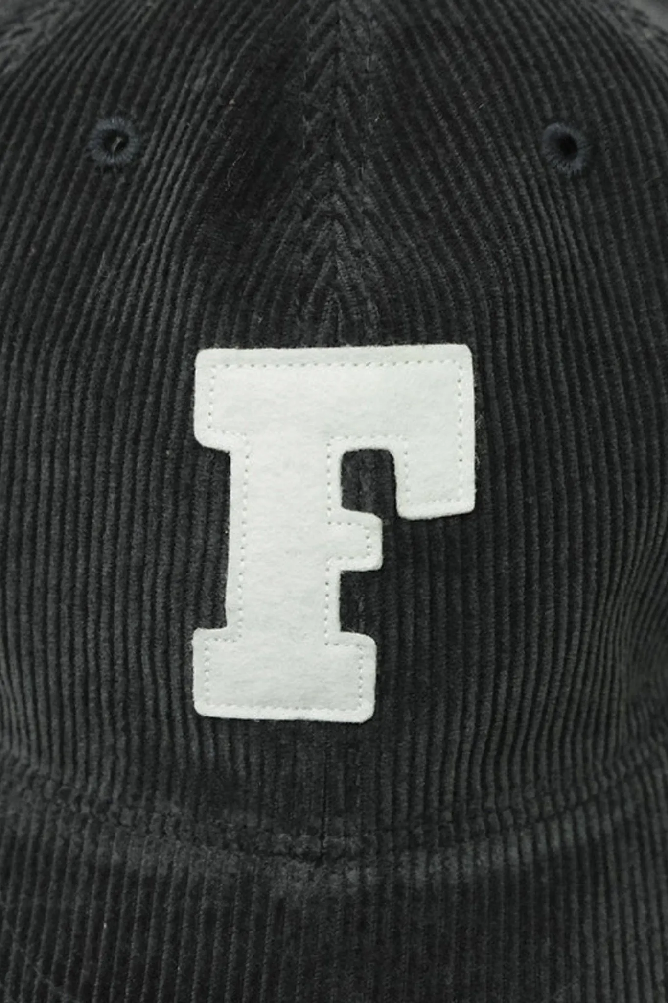 Fullcount 6 Panel Cords Baseball Cap 'F' Patch - Black