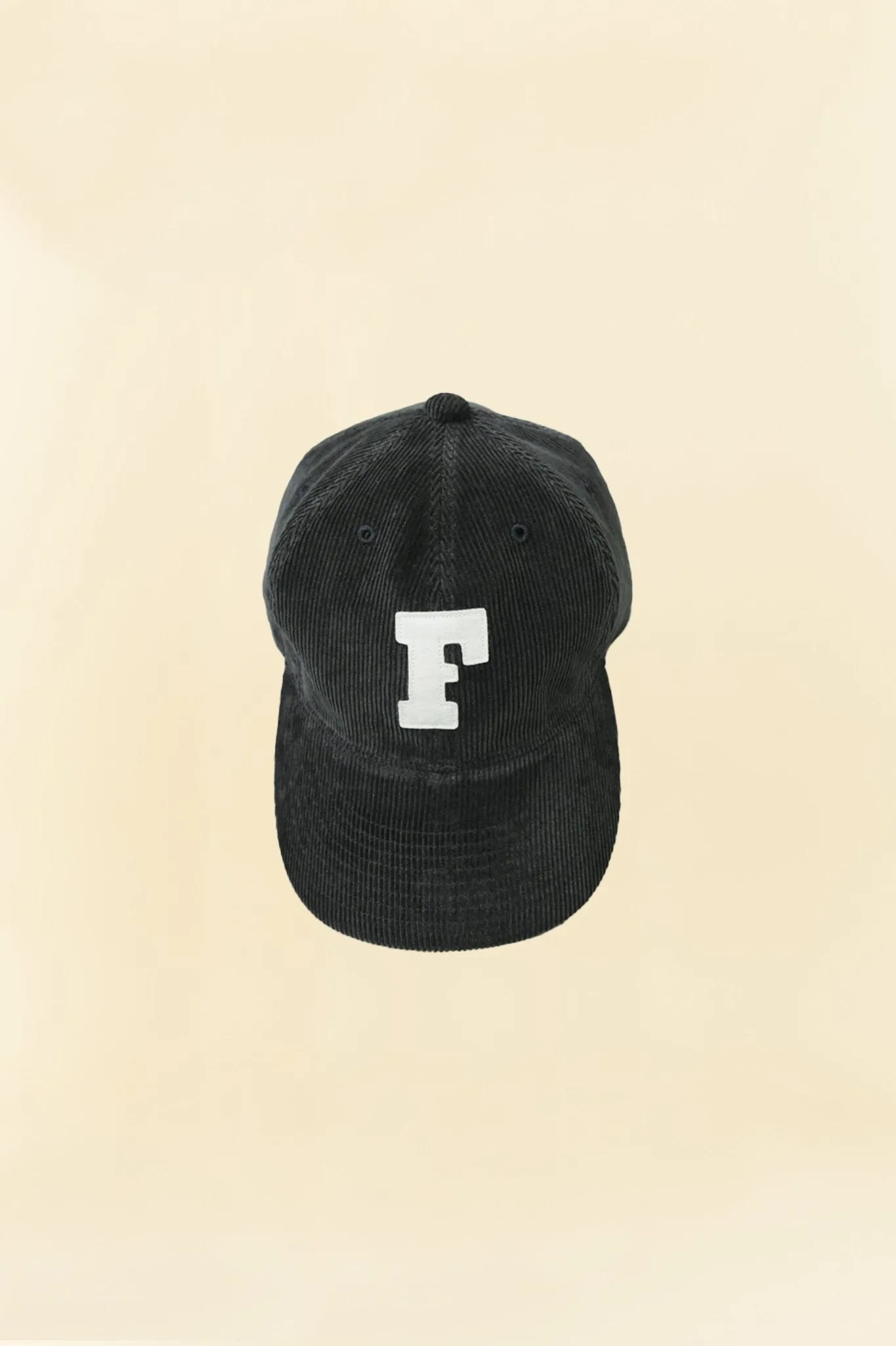 Fullcount 6 Panel Cords Baseball Cap 'F' Patch - Black