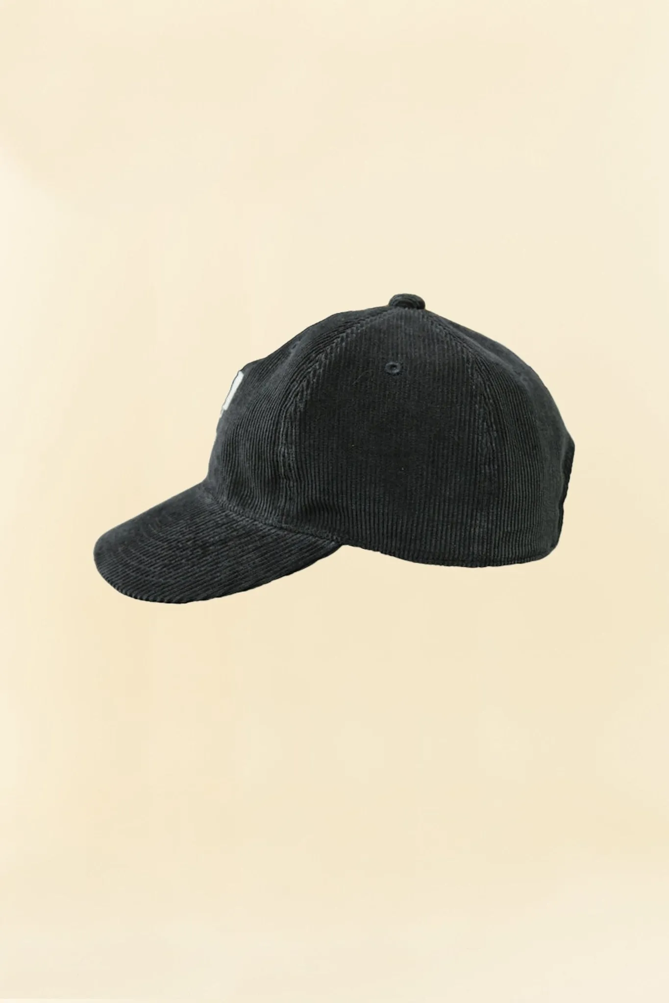 Fullcount 6 Panel Cords Baseball Cap 'F' Patch - Black