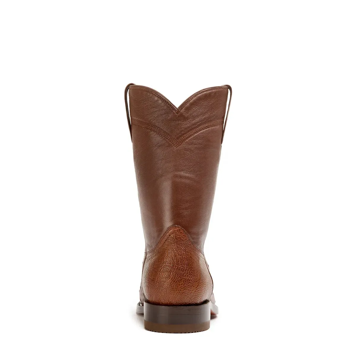 Galveston Smooth Ostrich Roper Boot - Tobacco