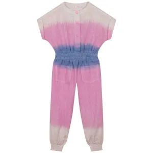 Girls Pink Tie Dye Jumpsuit