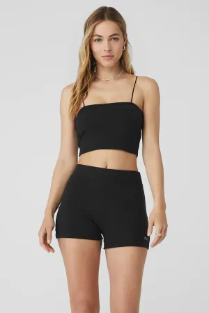 Goddess Rib Bandeau Top- Black