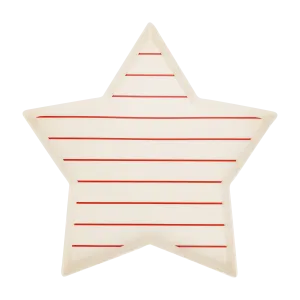 HAM1031 - Hamptons Star Shaped Red Stripe Reusable Bamboo Tray