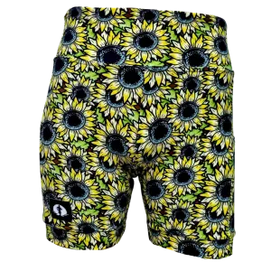 High Waist Funky Pants - Sunflowers