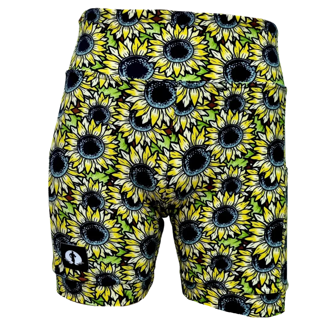 High Waist Funky Pants - Sunflowers