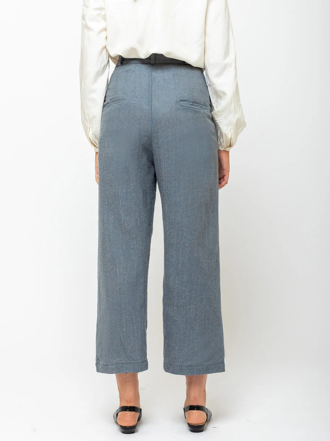 Japanese Ghost Wool Pants - Blue Melange