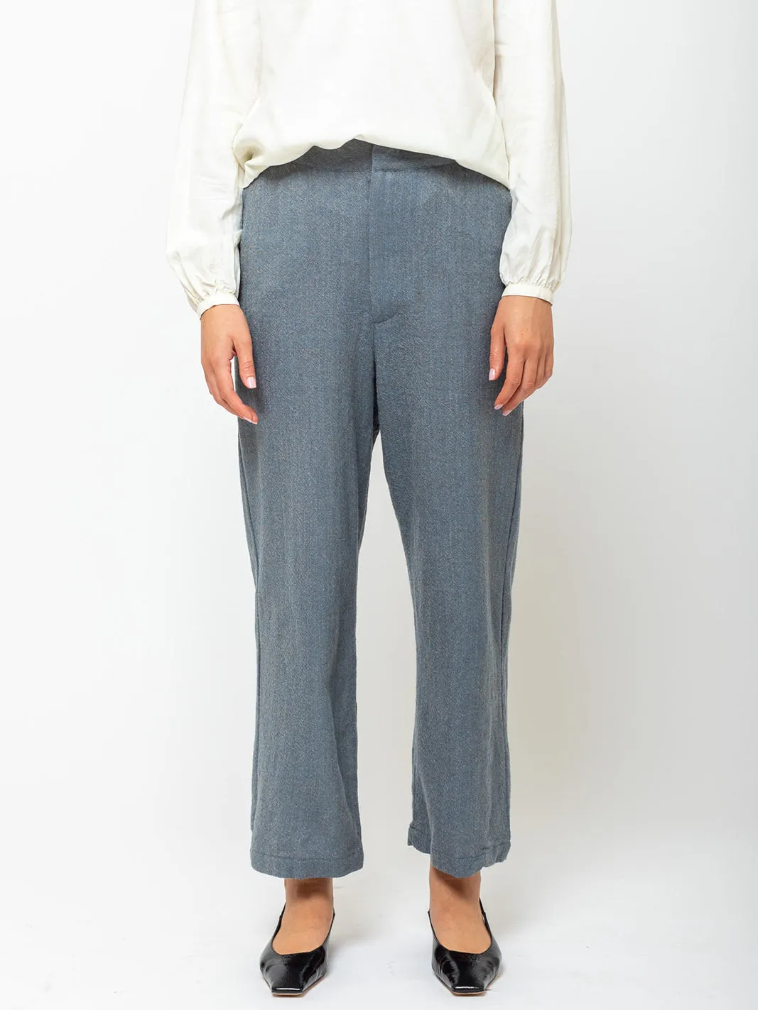 Japanese Ghost Wool Pants - Blue Melange