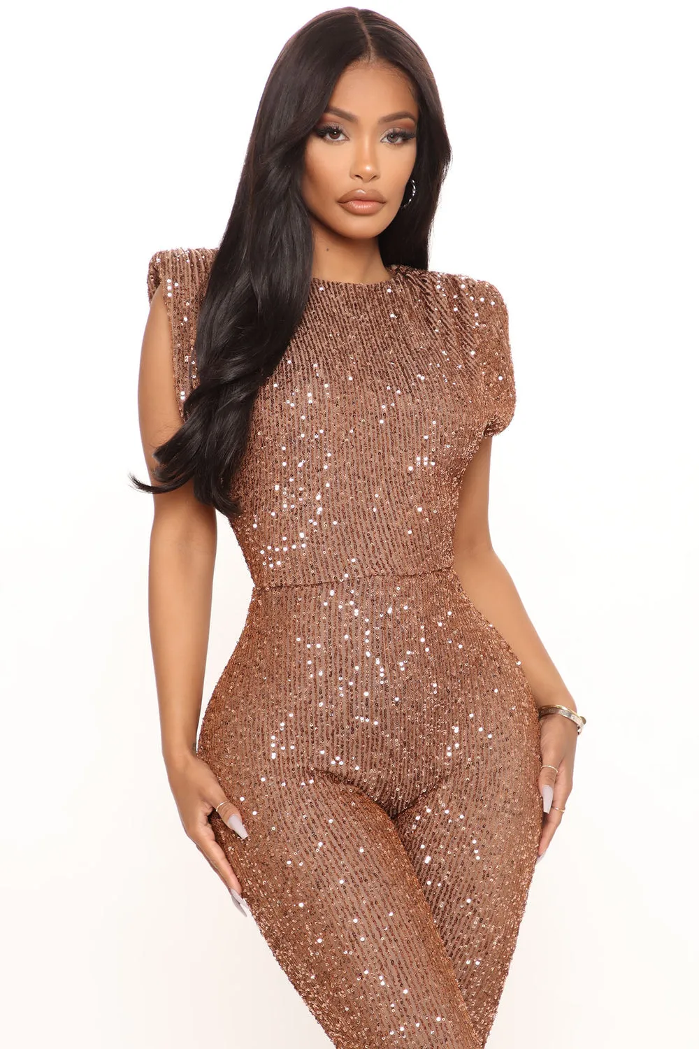 Jumpsuit Fashion Nova J30022, chocolate