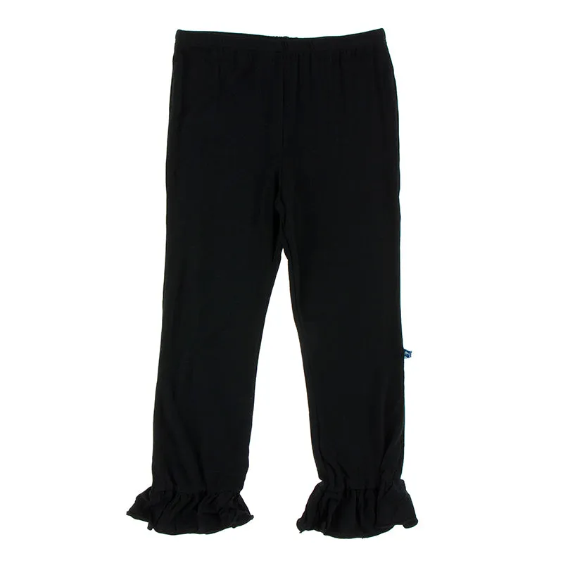 KicKee Pants Solid Truffle Ruffle Pants