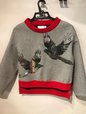 Korsun Grey Eagle Design Sweatshirt UK Size 12 (Eur40)