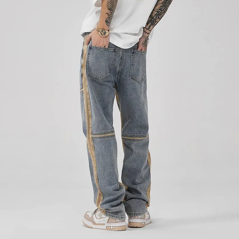 Men's Relaxed Fit Splice Trim Jeans