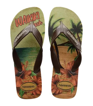 Men's Surf Flip Flops Sand Gray/Dark Brown/Beige