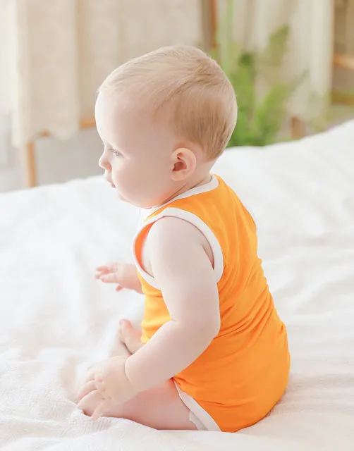 Milk Orange Jelly Bamboo Baby Bodysuit 2 Pack Set (Short & Sleeveless)