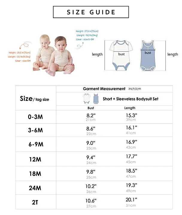 Milk Orange Jelly Bamboo Baby Bodysuit 2 Pack Set (Short & Sleeveless)