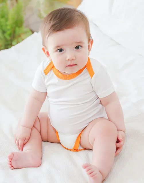 Milk Orange Jelly Bamboo Baby Bodysuit 2 Pack Set (Short & Sleeveless)