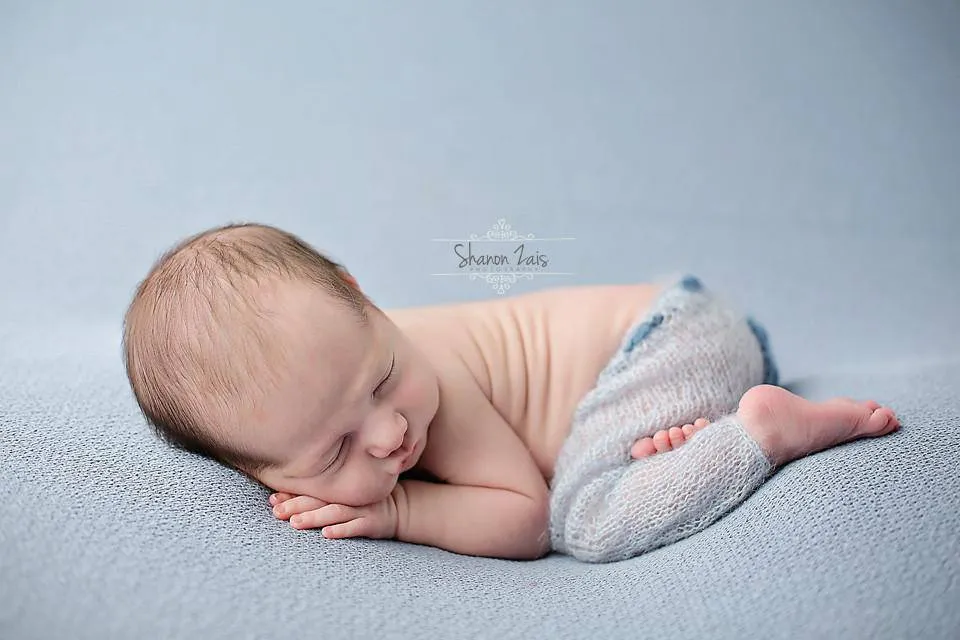 Mohair Pocket Pants and Hat Set in Light Blue and Denim