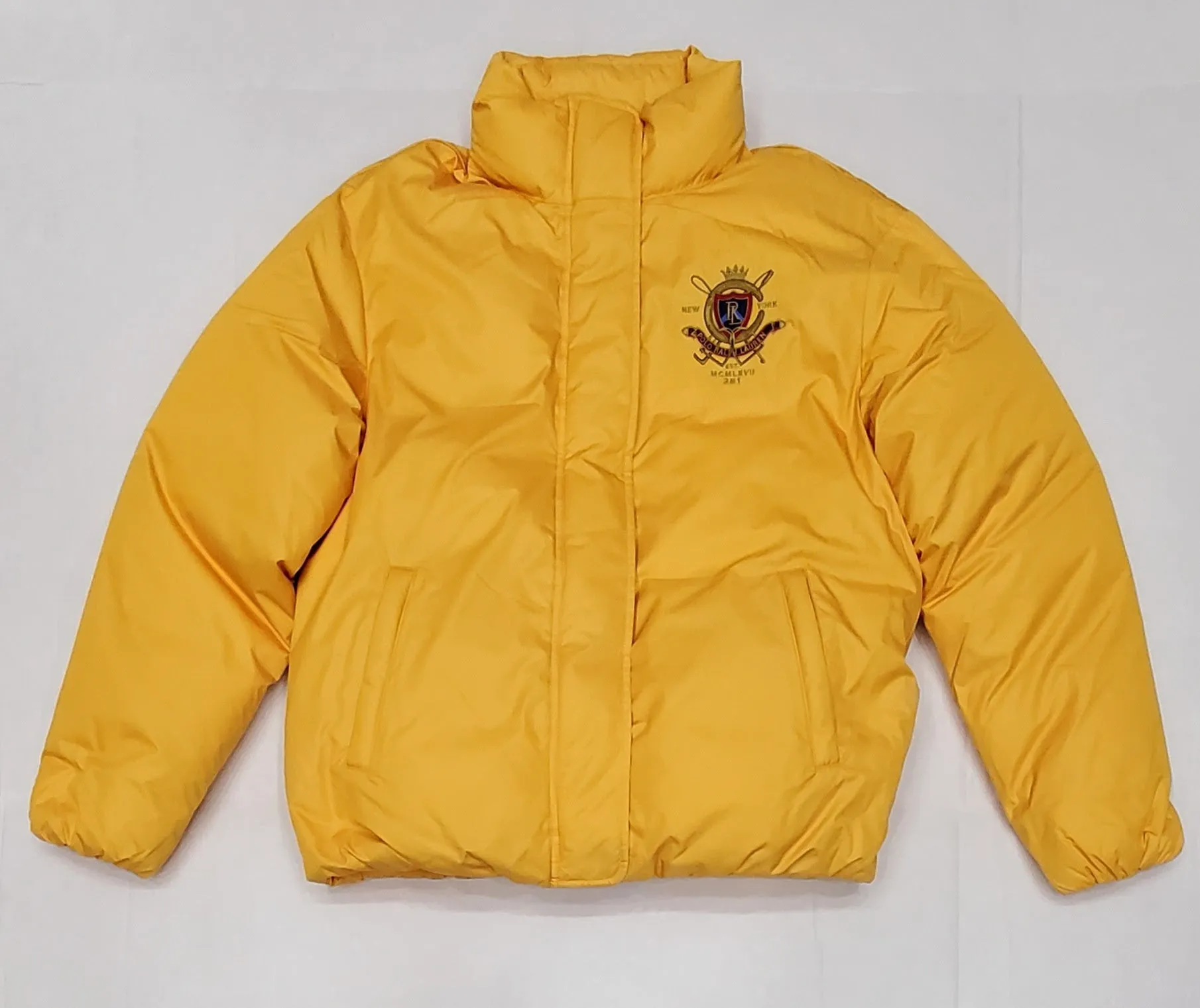 Nwt Polo Ralph Lauren Women's Yellow Equestrian Down Jacket