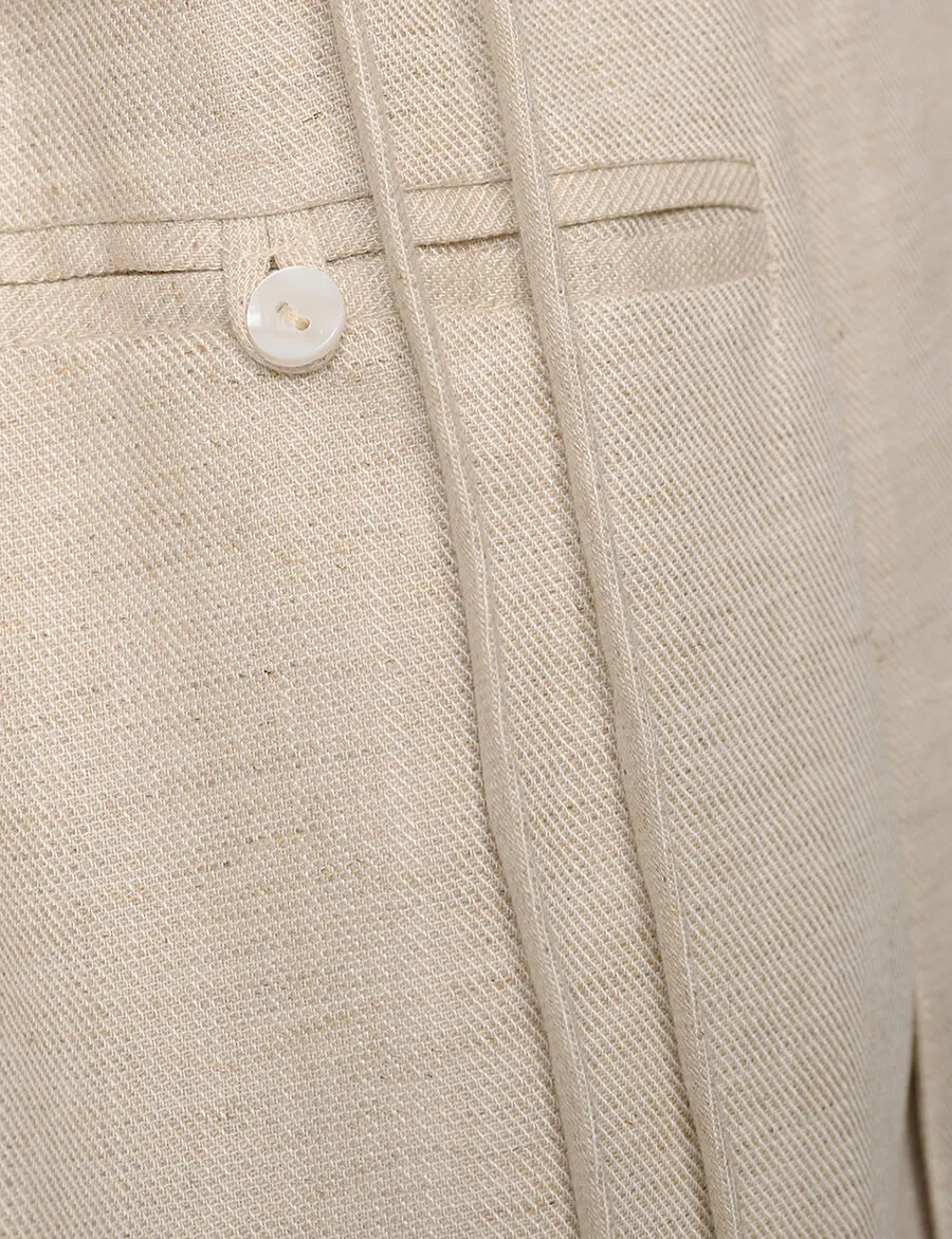 Oat Linen Wide Leg Pants