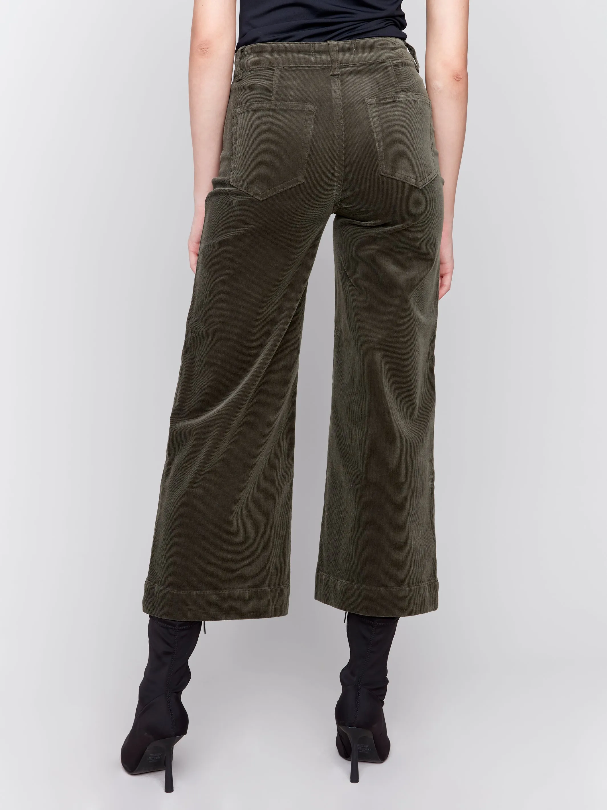 Patch Pocket Corduroy Flare Pants