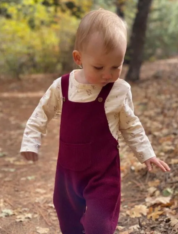 Perran overall in burgundy knit