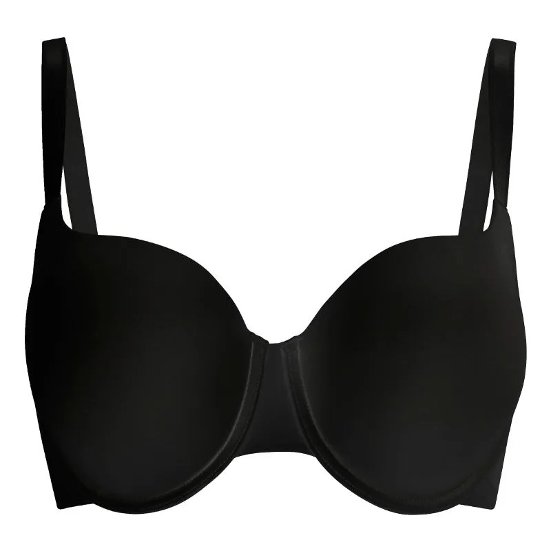 Porcelain Elan T-Shirt Bra Black - Panache